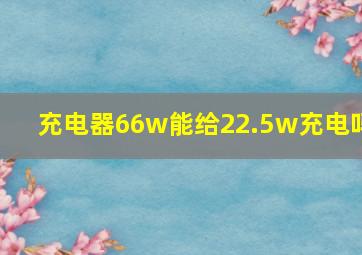 充电器66w能给22.5w充电吗