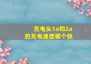 充电头1a和2a的充电速度哪个快