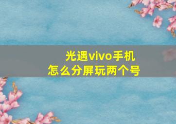 光遇vivo手机怎么分屏玩两个号