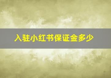 入驻小红书保证金多少