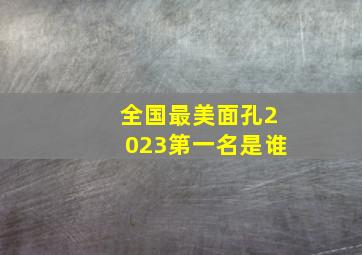 全国最美面孔2023第一名是谁