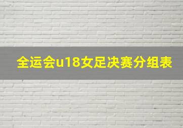 全运会u18女足决赛分组表