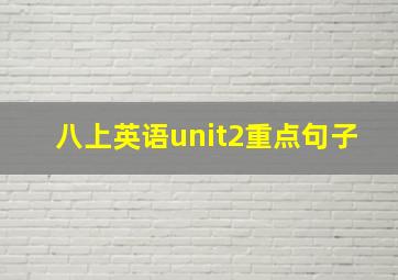 八上英语unit2重点句子