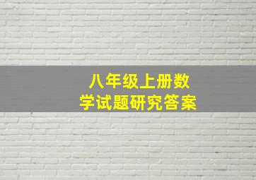 八年级上册数学试题研究答案