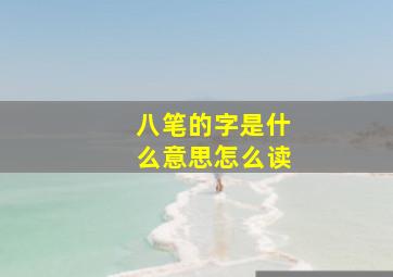 八笔的字是什么意思怎么读