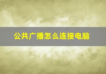 公共广播怎么连接电脑