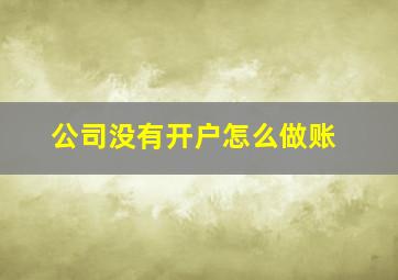 公司没有开户怎么做账