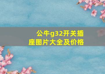 公牛g32开关插座图片大全及价格