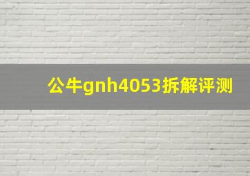 公牛gnh4053拆解评测