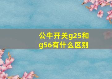 公牛开关g25和g56有什么区别