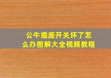 公牛插座开关坏了怎么办图解大全视频教程