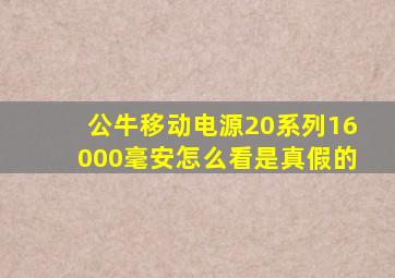 公牛移动电源20系列16000毫安怎么看是真假的