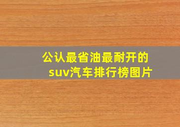 公认最省油最耐开的suv汽车排行榜图片