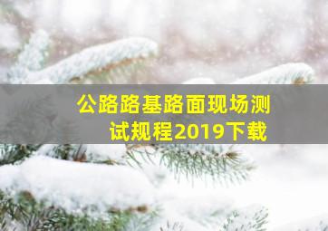 公路路基路面现场测试规程2019下载