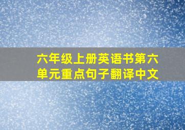 六年级上册英语书第六单元重点句子翻译中文