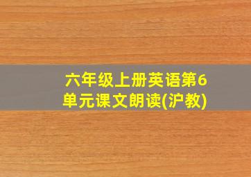 六年级上册英语第6单元课文朗读(沪教)