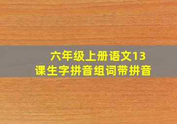 六年级上册语文13课生字拼音组词带拼音