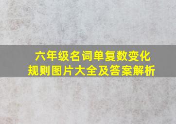 六年级名词单复数变化规则图片大全及答案解析