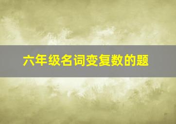 六年级名词变复数的题