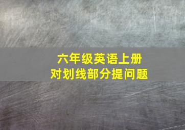 六年级英语上册对划线部分提问题