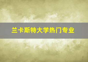 兰卡斯特大学热门专业