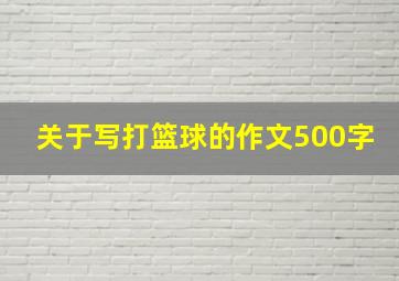 关于写打篮球的作文500字