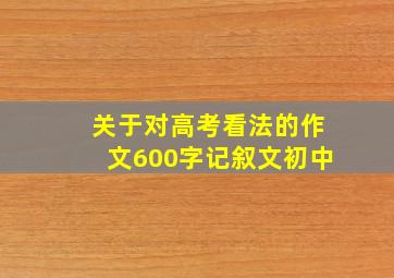 关于对高考看法的作文600字记叙文初中