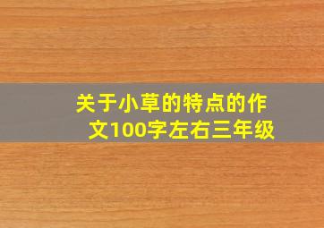 关于小草的特点的作文100字左右三年级