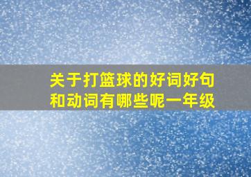 关于打篮球的好词好句和动词有哪些呢一年级