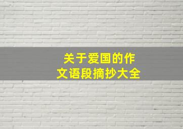 关于爱国的作文语段摘抄大全