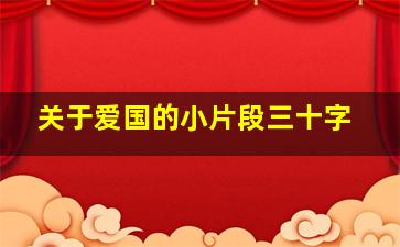 关于爱国的小片段三十字