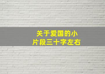 关于爱国的小片段三十字左右