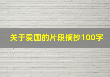 关于爱国的片段摘抄100字