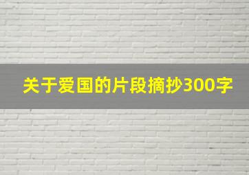 关于爱国的片段摘抄300字