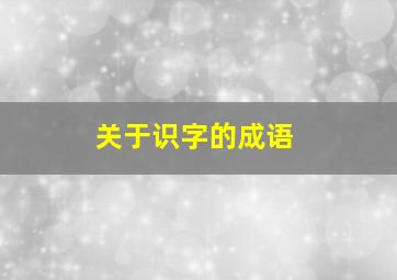 关于识字的成语