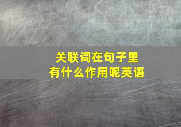 关联词在句子里有什么作用呢英语