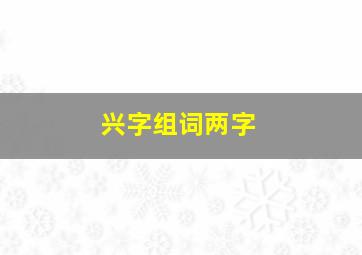 兴字组词两字