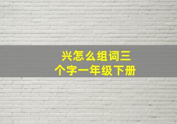 兴怎么组词三个字一年级下册