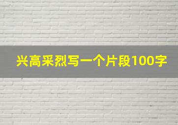 兴高采烈写一个片段100字