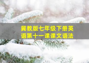 冀教版七年级下册英语第十一课课文语法