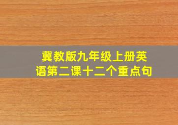 冀教版九年级上册英语第二课十二个重点句