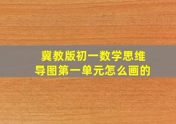 冀教版初一数学思维导图第一单元怎么画的