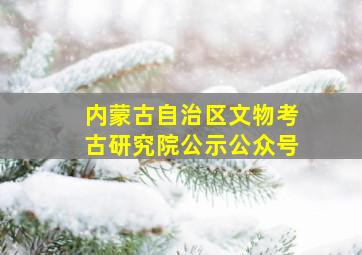 内蒙古自治区文物考古研究院公示公众号