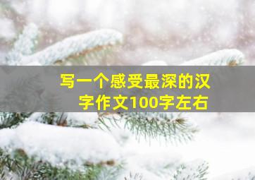 写一个感受最深的汉字作文100字左右