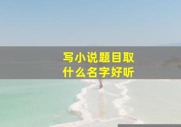 写小说题目取什么名字好听