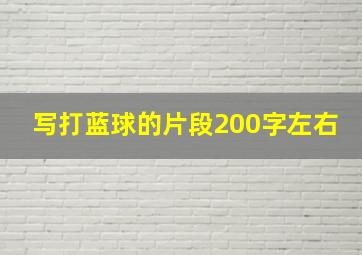 写打蓝球的片段200字左右