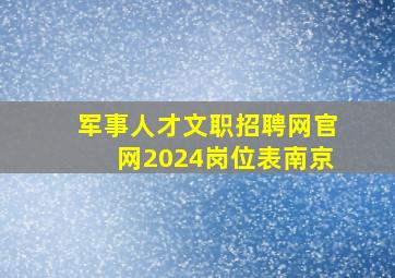 军事人才文职招聘网官网2024岗位表南京