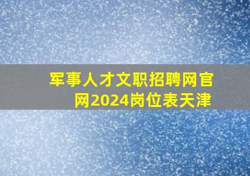 军事人才文职招聘网官网2024岗位表天津