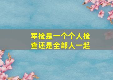 军检是一个个人检查还是全部人一起