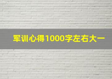 军训心得1000字左右大一